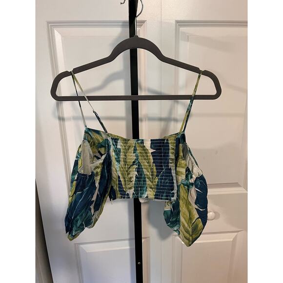 Forever 21 puff sleeve crop top - jungle print - Picture 3 of 4